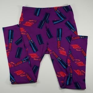 LulaRoe OS Lipstick Print Leggings